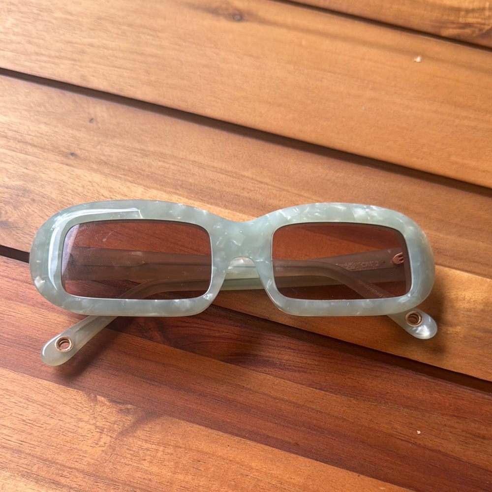 Cult Gaia women’s rectangular Mint Green Sunglasses